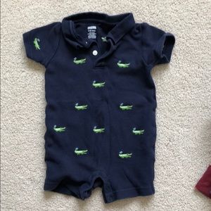 GUC Gymboree Romper Embroidery Alligator 6-12 mths